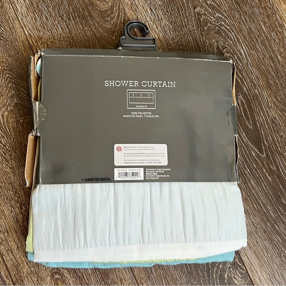 THRESHOLD Striped Shower Curtain - Green, Blue, White - Picture 3 of 3